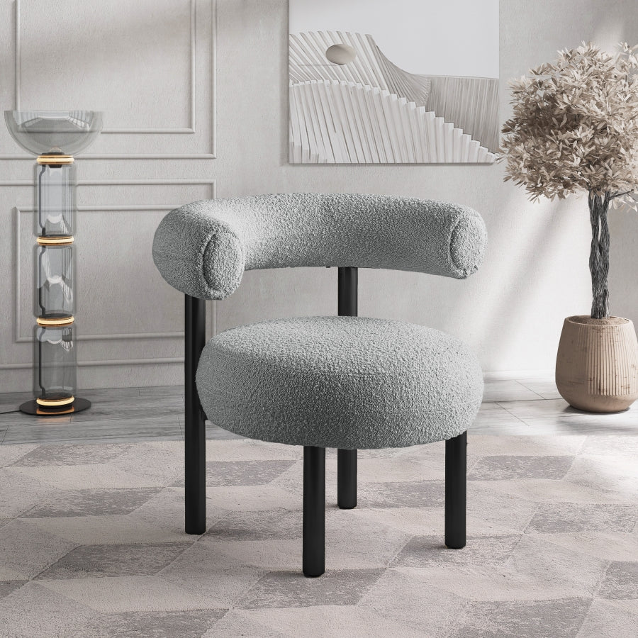 Fauteuil d'appoint en tissu boucle bordeaux