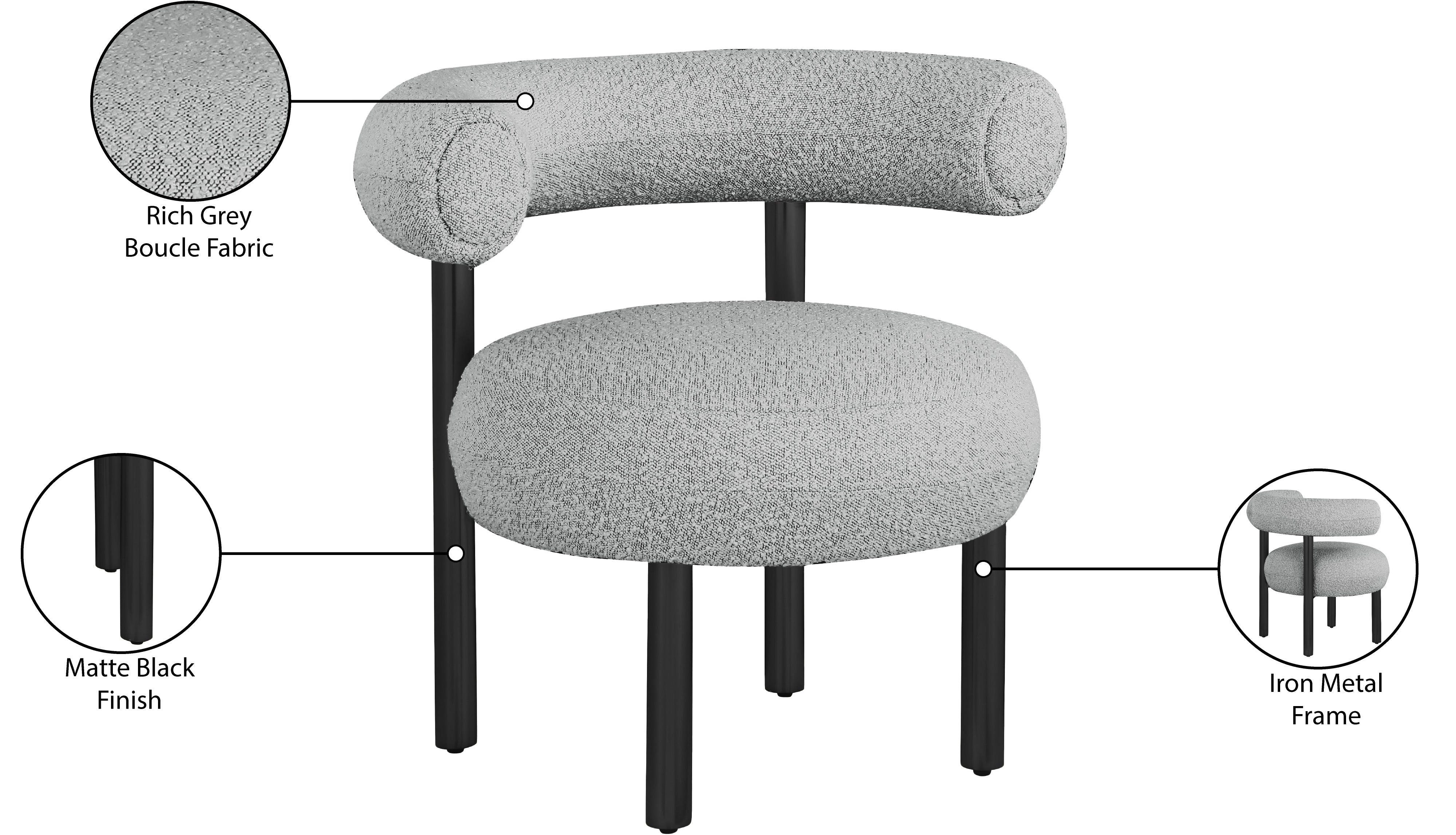 Fauteuil d'appoint en tissu boucle bordeaux