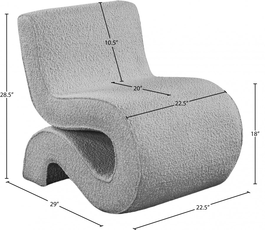 Fauteuil d'appoint en tissu boucle Désirée