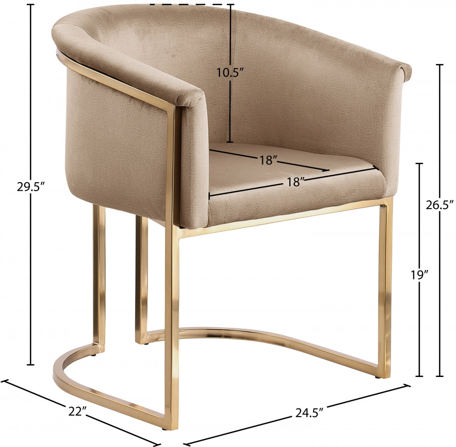 Chaise de salle à manger en velours Tierra