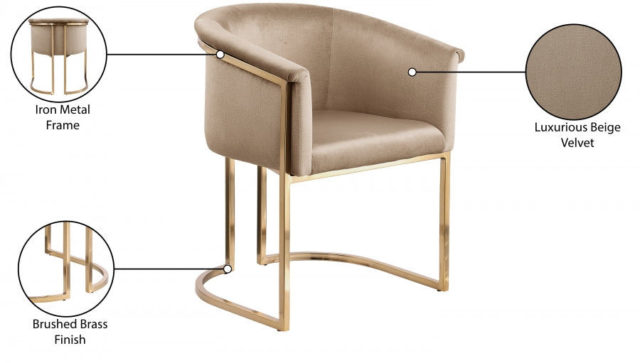 Chaise de salle à manger en velours Tierra