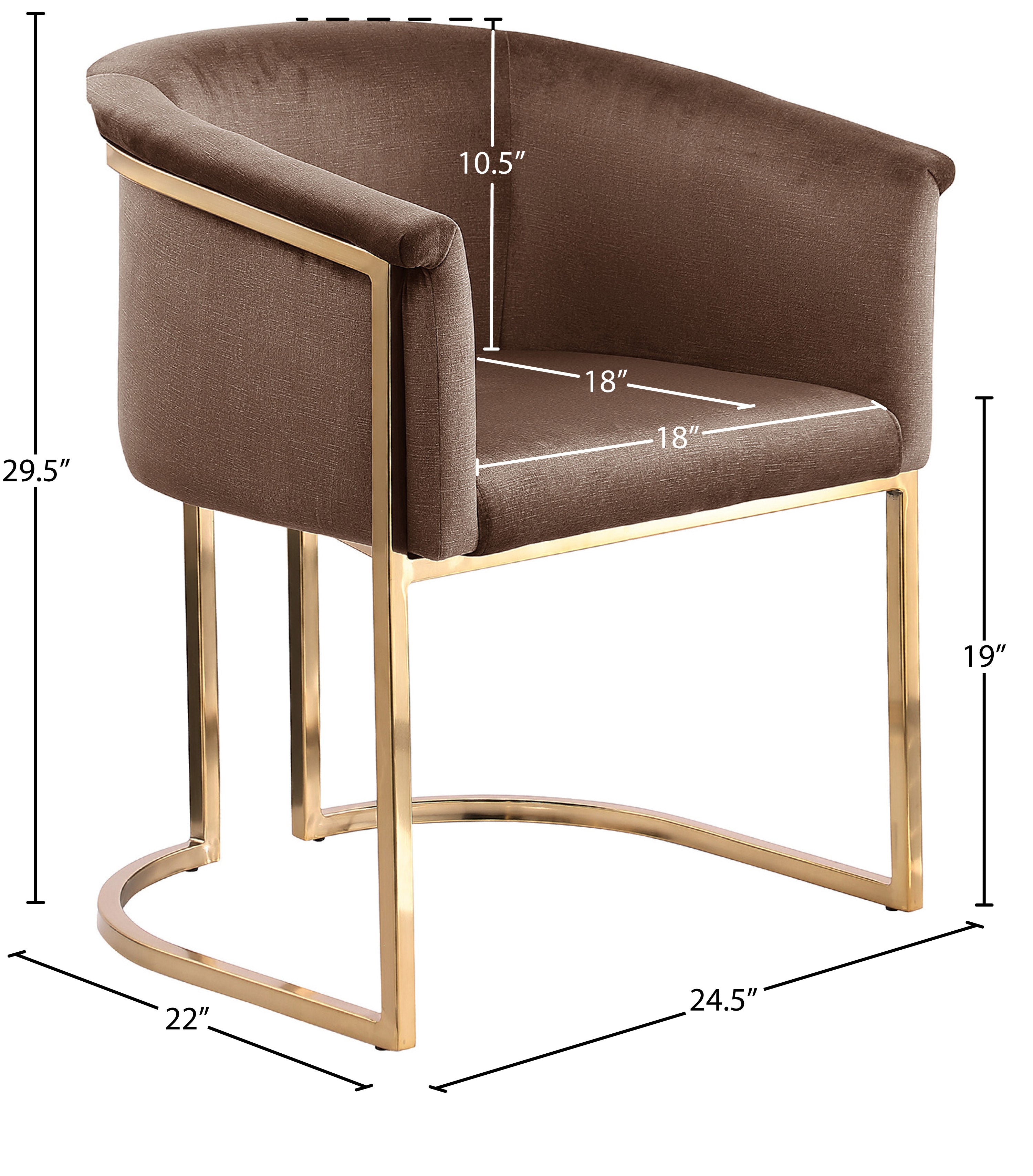 Chaise de salle à manger en velours Tierra