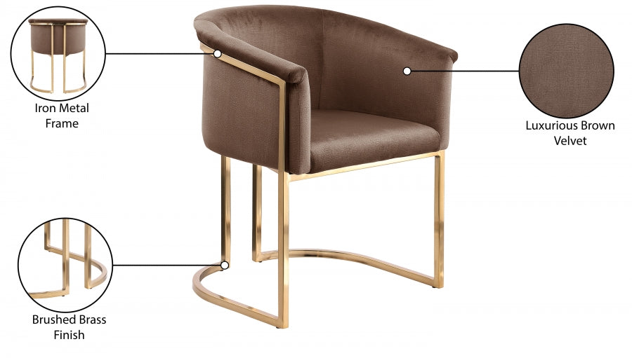 Chaise de salle à manger en velours Tierra