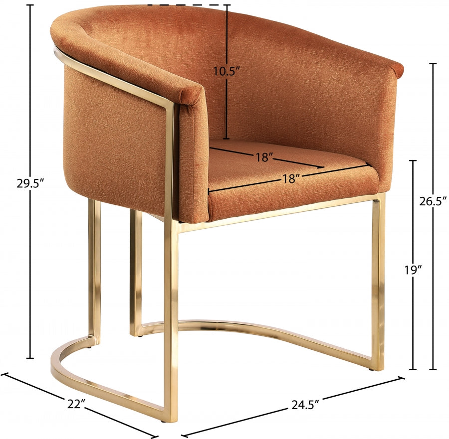 Chaise de salle à manger en velours Tierra