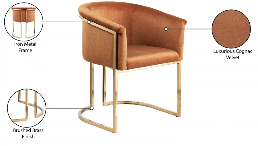 Chaise de salle à manger en velours Tierra
