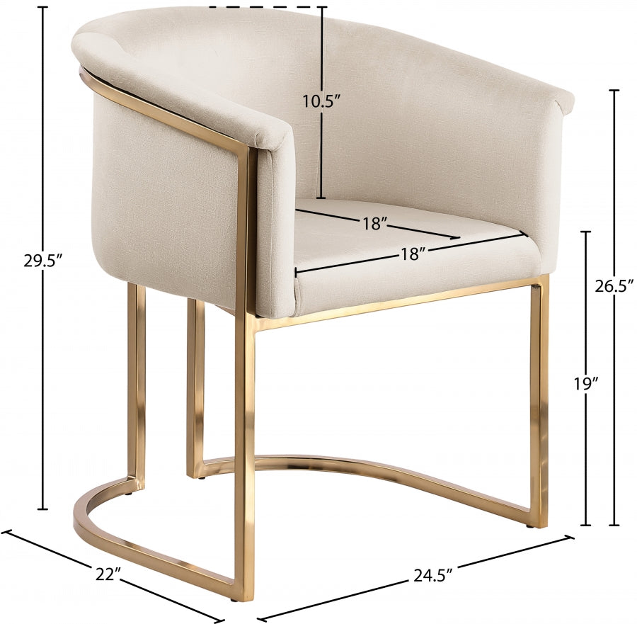 Chaise de salle à manger en velours Tierra