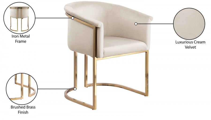 Chaise de salle à manger en velours Tierra