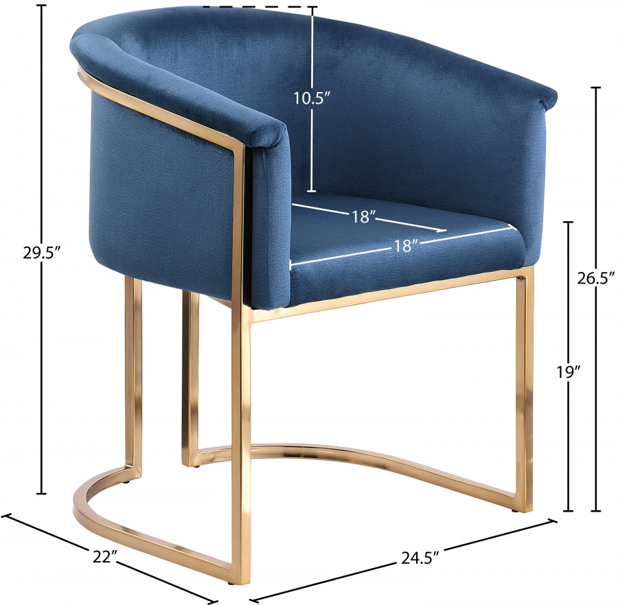 Chaise de salle à manger en velours Tierra