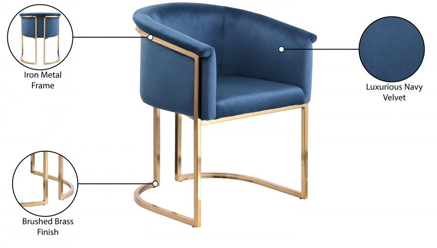 Chaise de salle à manger en velours Tierra