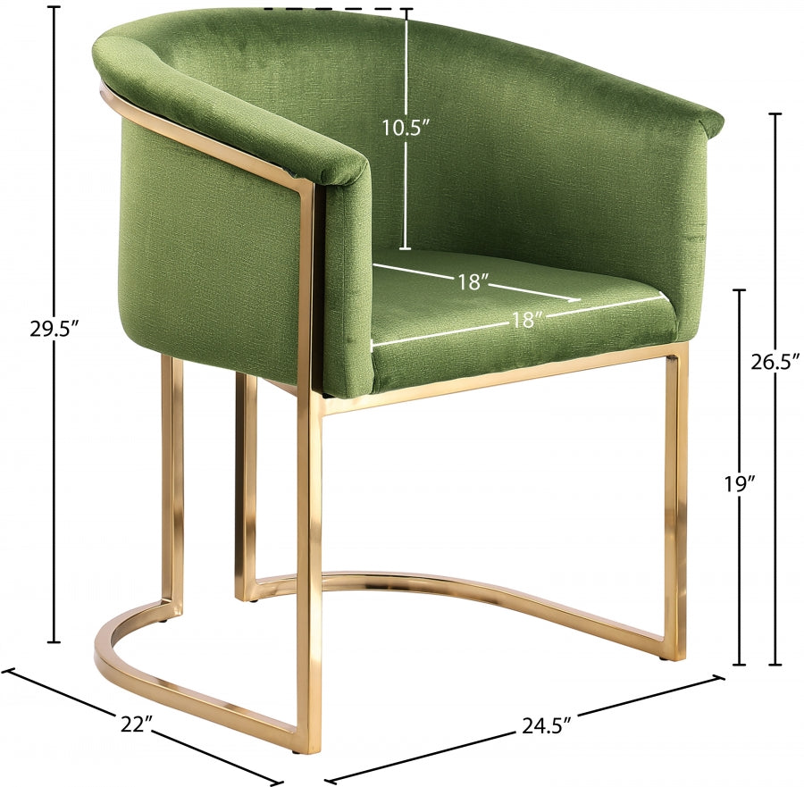 Chaise de salle à manger en velours Tierra
