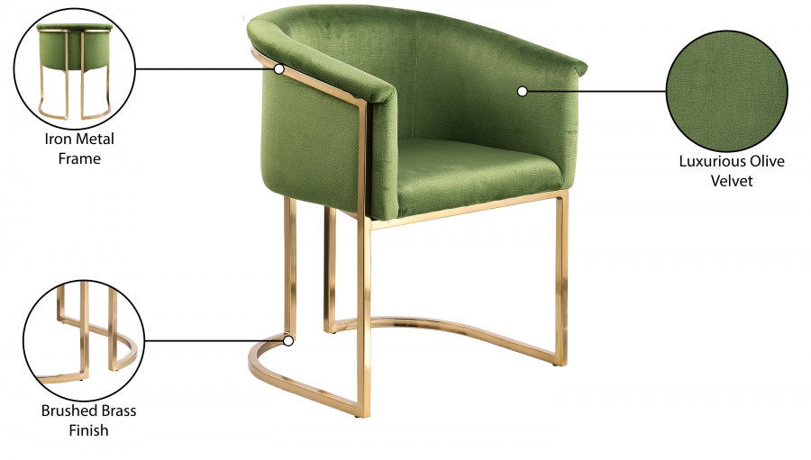 Chaise de salle à manger en velours Tierra