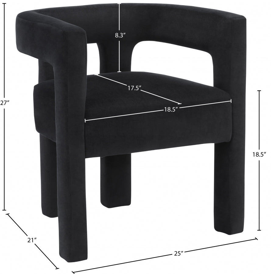 Chaise de salle à manger en velours Athena
