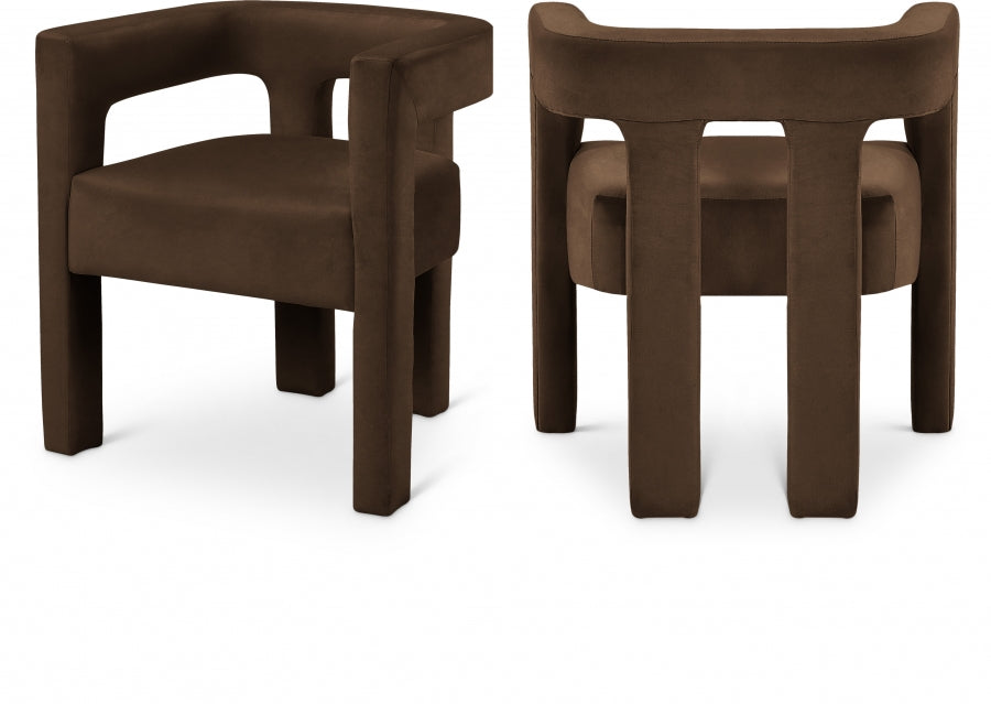 Chaise de salle à manger en velours Athena