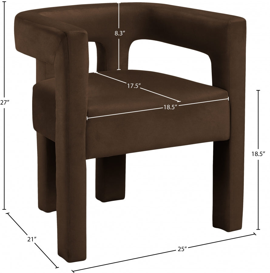Chaise de salle à manger en velours Athena