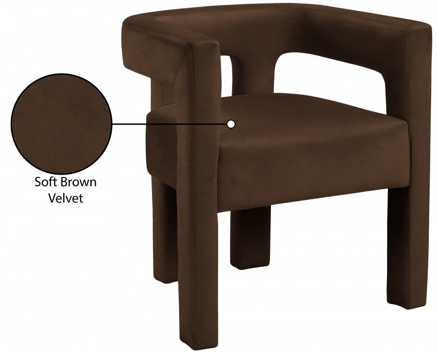 Chaise de salle à manger en velours Athena