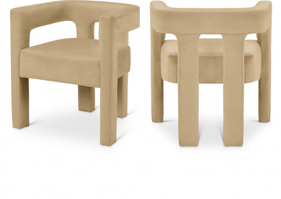 Chaise de salle à manger en velours Athena