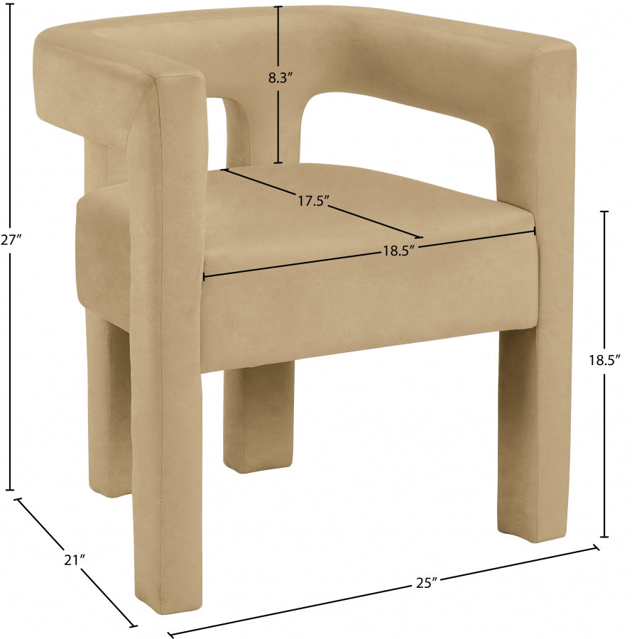 Chaise de salle à manger en velours Athena