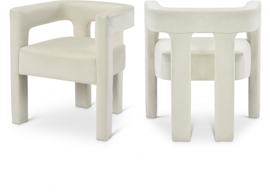 Chaise de salle à manger en velours Athena