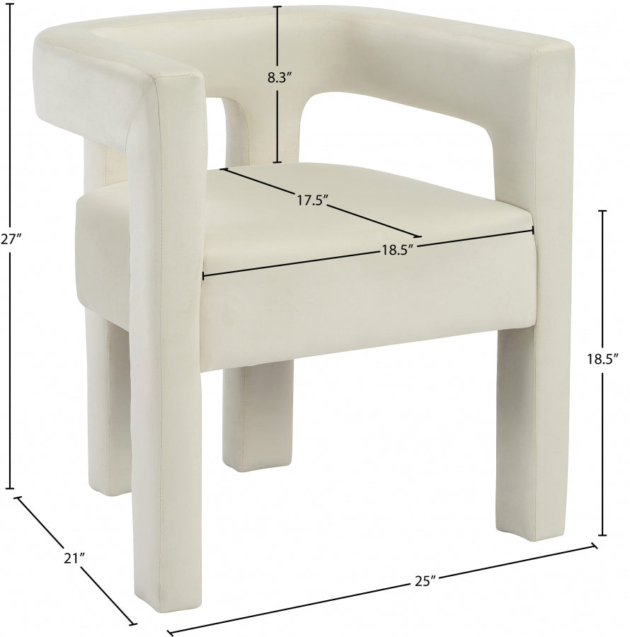 Chaise de salle à manger en velours Athena