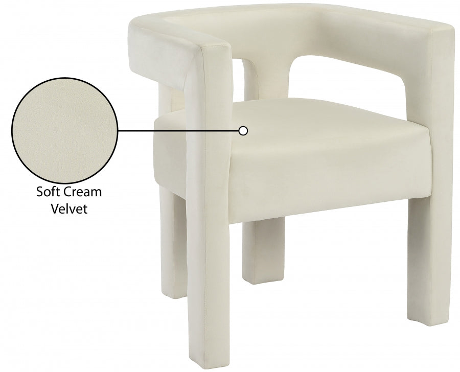 Chaise de salle à manger en velours Athena
