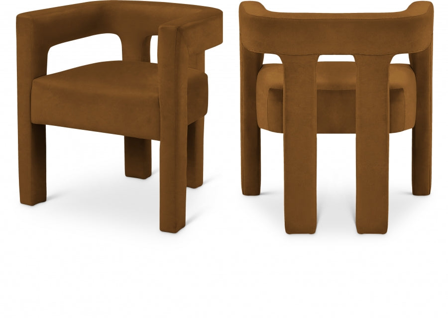 Chaise de salle à manger en velours Athena