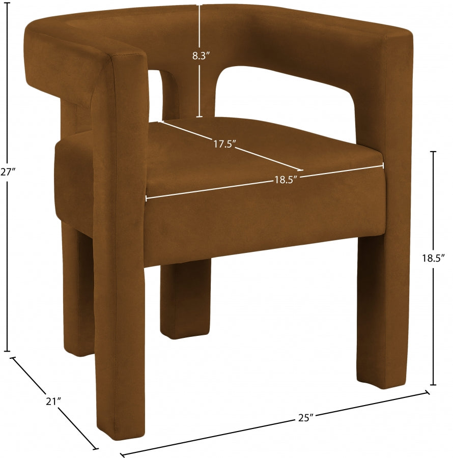 Chaise de salle à manger en velours Athena