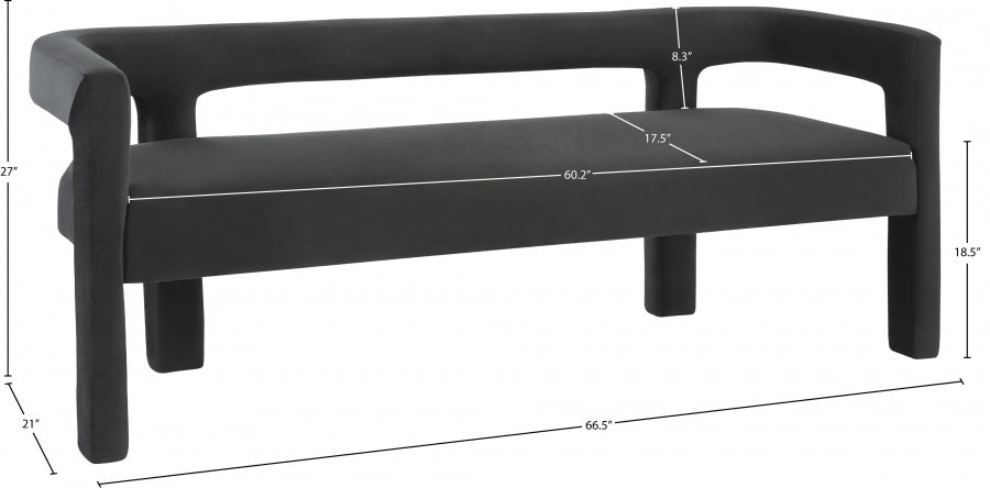 Banc en velours Athena
