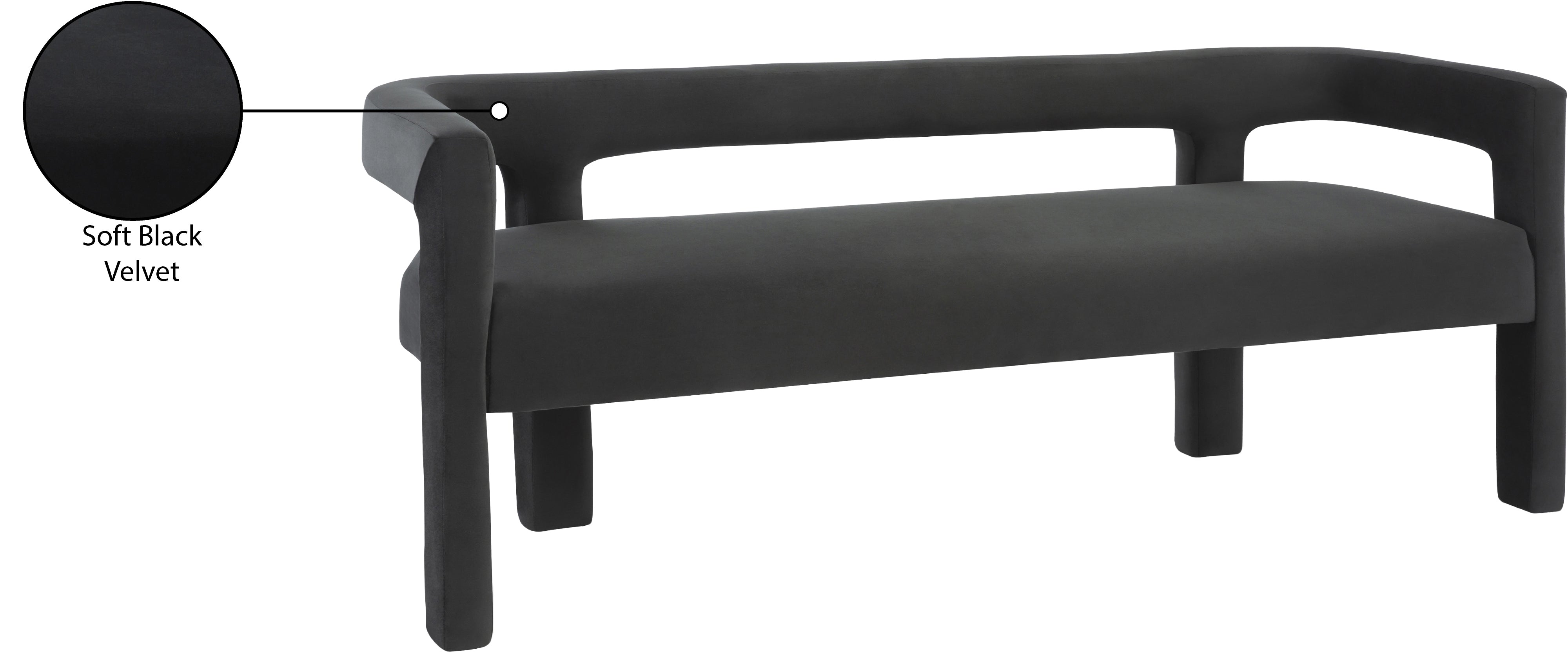 Banc en velours Athena