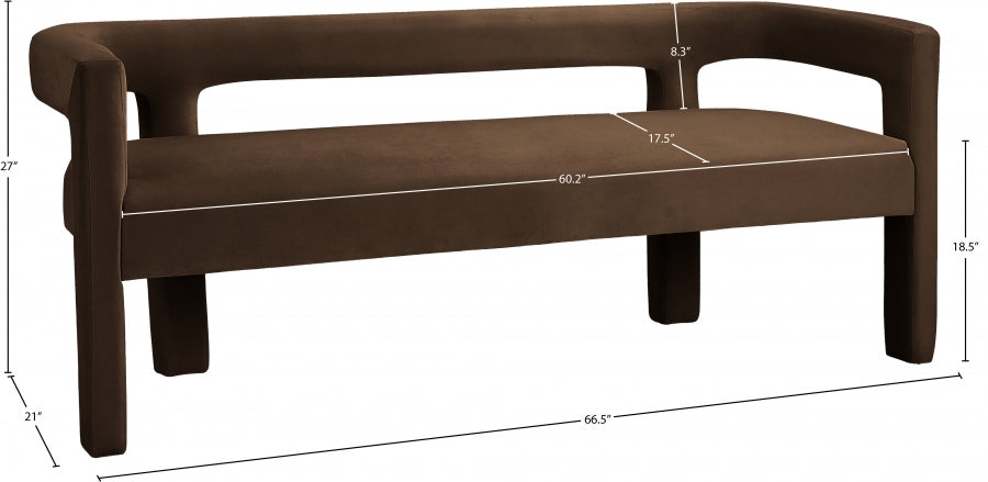 Banc en velours Athena