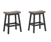 Set de 2 Tabourets de Comptoir Ashanti - Chêne et Gris