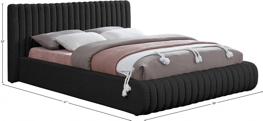 Lit King en tissu bouclé Nash