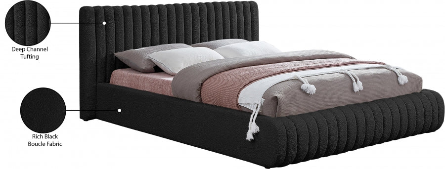 Lit King en tissu bouclé Nash
