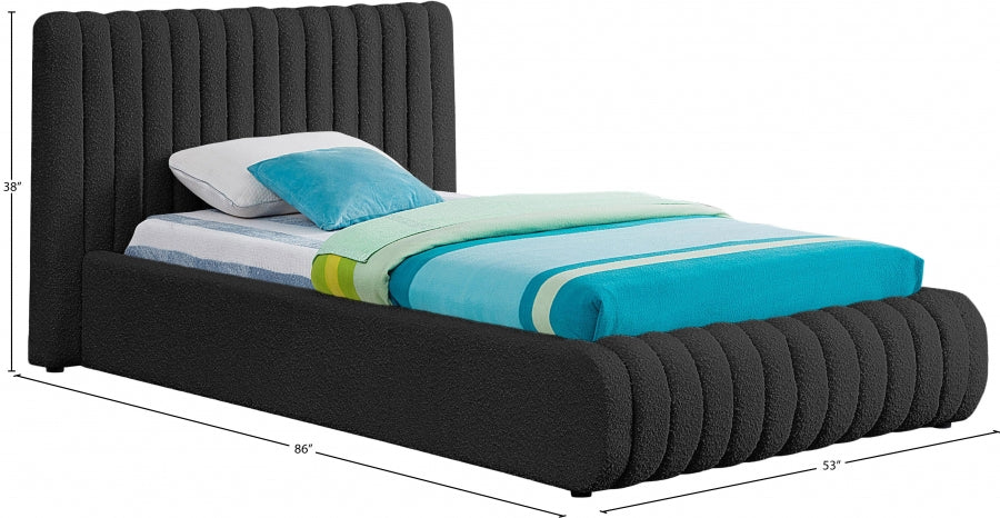 Lit simple en tissu bouclé Nash