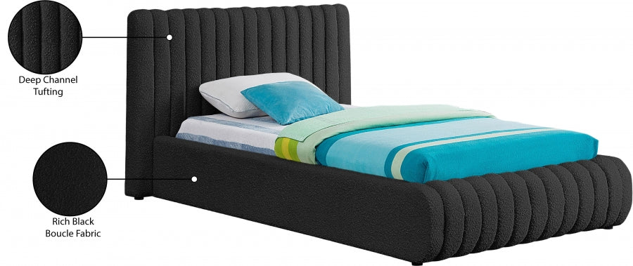 Lit simple en tissu bouclé Nash