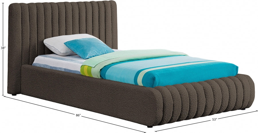 Lit simple en tissu bouclé Nash