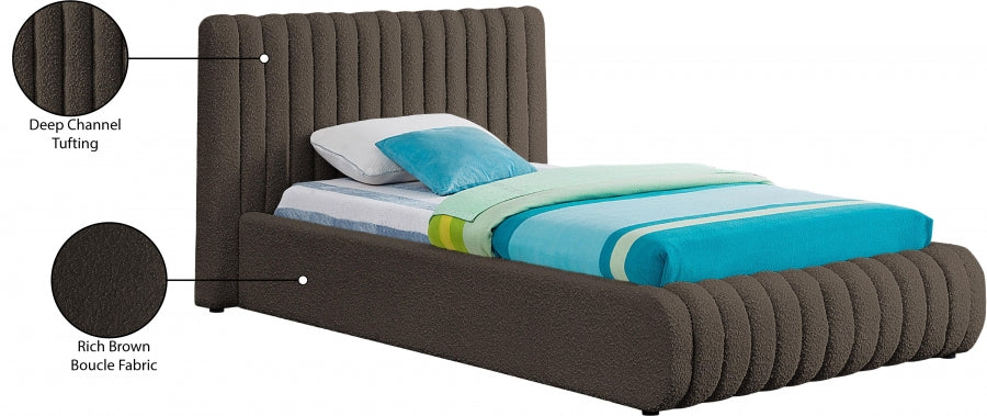 Lit simple en tissu bouclé Nash