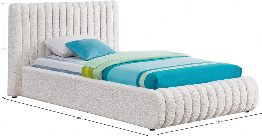 Lit simple en tissu bouclé Nash