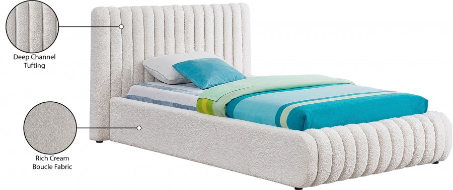 Lit simple en tissu bouclé Nash