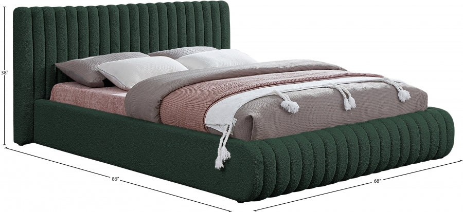 Lit double en tissu bouclé Nash