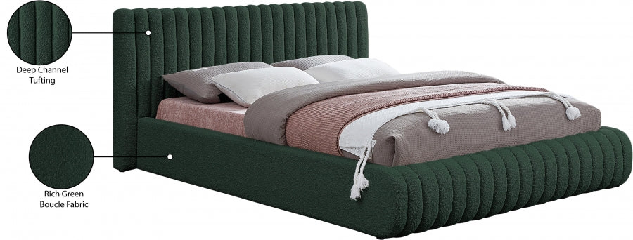 Lit double en tissu bouclé Nash