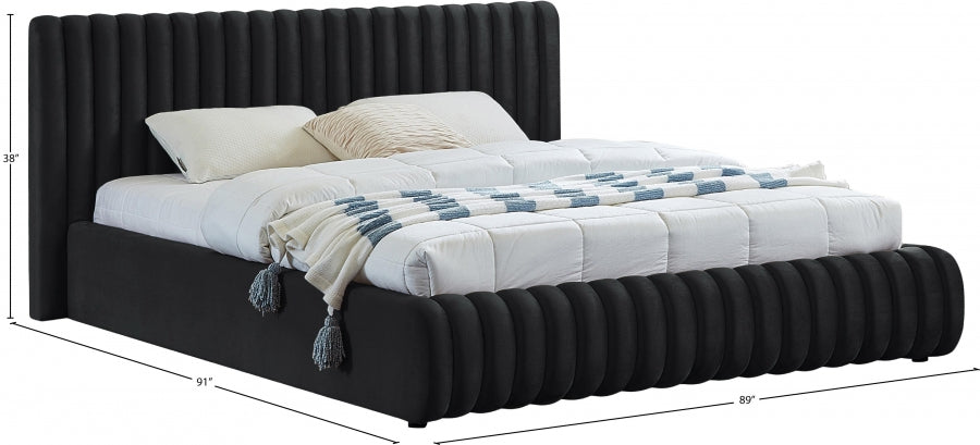 Lit King Size en velours Nico