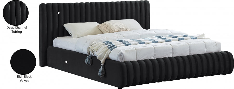 Lit King Size en velours Nico