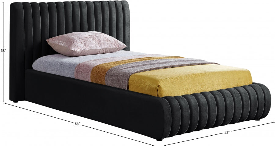 Lit simple en velours Nico