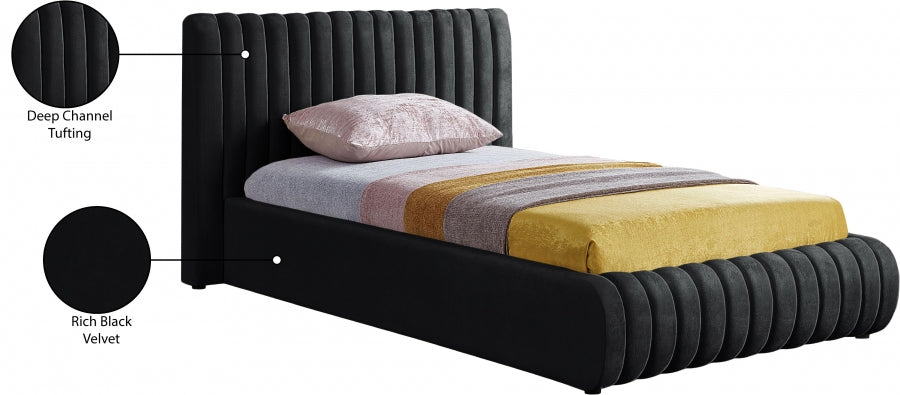 Lit simple en velours Nico