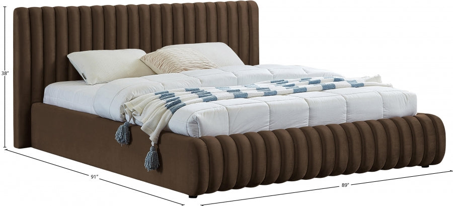 Lit King Size en velours Nico