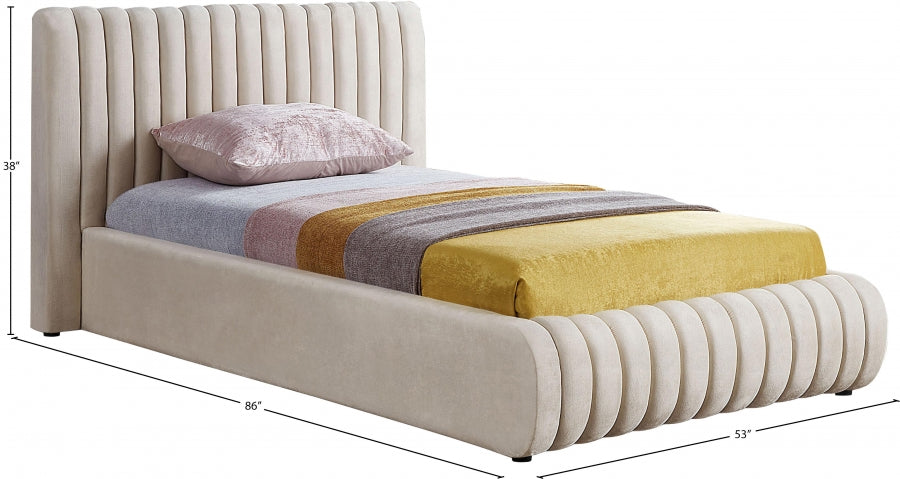 Lit simple en velours Nico