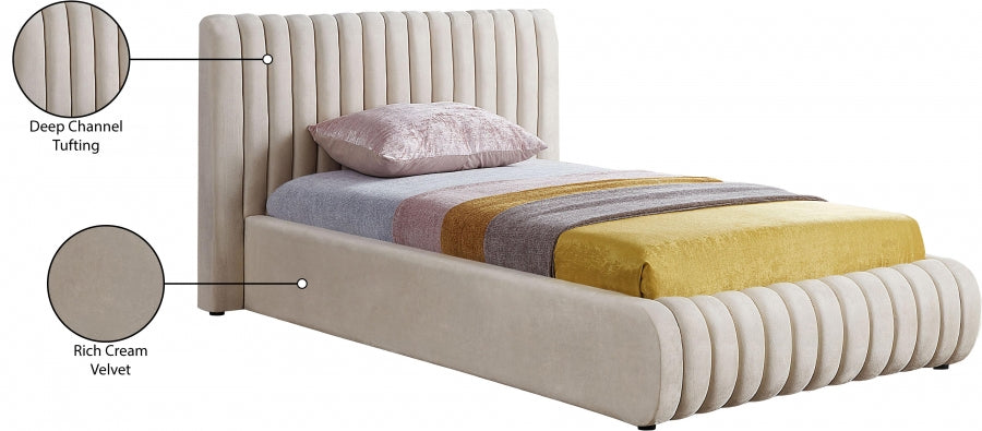 Lit simple en velours Nico