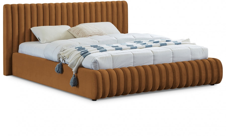 Lit double Nico Velvet couleur brun