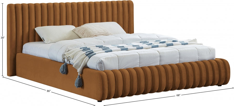 Lit double Nico Velvet couleur brun