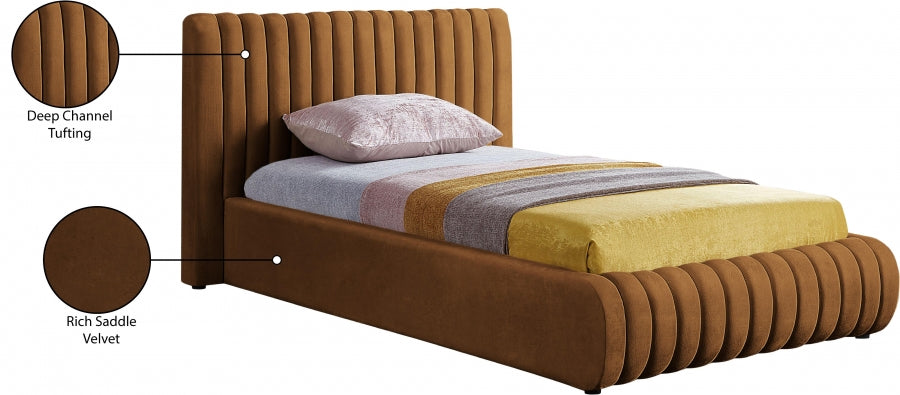Lit simple en velours Nico